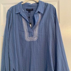 Tommy Hilfiger Cotton Boho Tunic with White EMbroidery